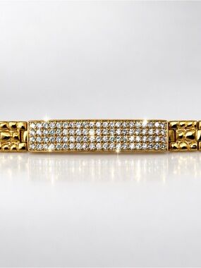 24K Gold Vermeil & Lab Diamond 7” bracelet, custom made, unisex